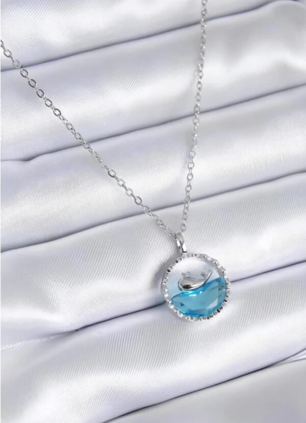 Blue gem Dolphin Necklace - Image 3