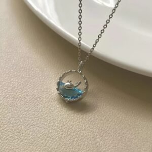Blue gem Dolphin Necklace