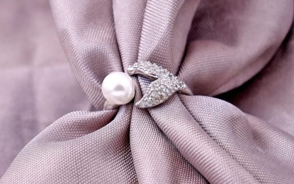 Pearl and Crystal Mermaid Tail Ring, Adjustable - Image 2