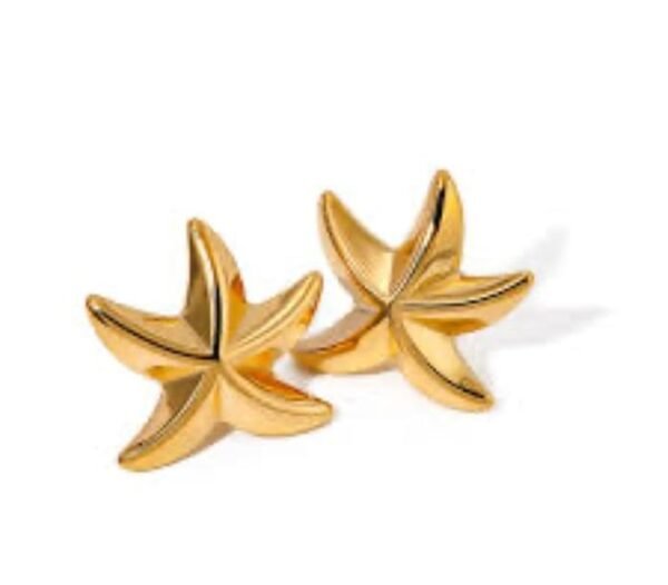 Gold-Toned Starfish Stud Earring - Image 3