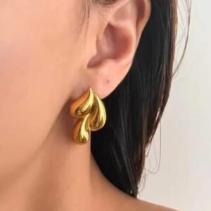 Elegant Gold-Tone Teardrop Stud Earrings