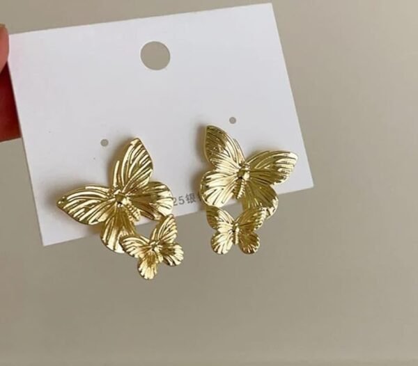 Double Butterfly Stud Earring - Image 2
