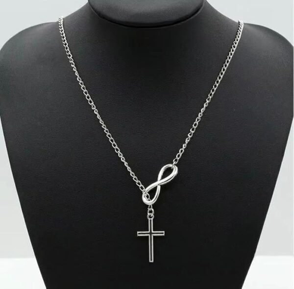Infinity Cross Pendant Necklace, Y-Style Lariat Design