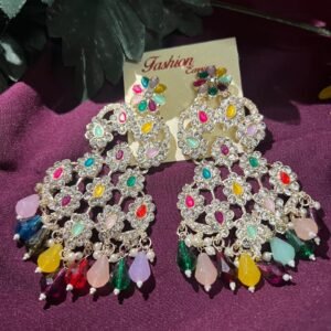 Vintage Crystal Chandelier Earrings with Pearl Drops (4 Color)
