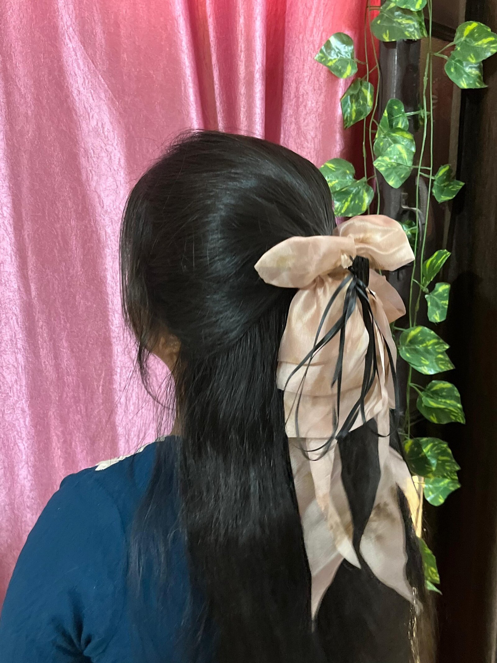 Floral Print Ruffled Bow Hair Clip - Image 13