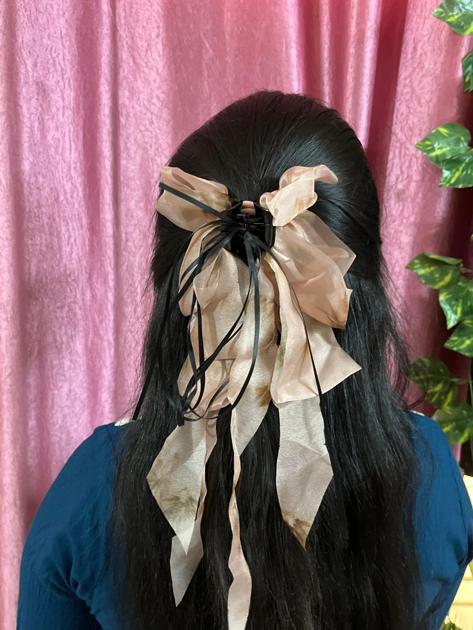 Floral Print Ruffled Bow Hair Clip - Image 14