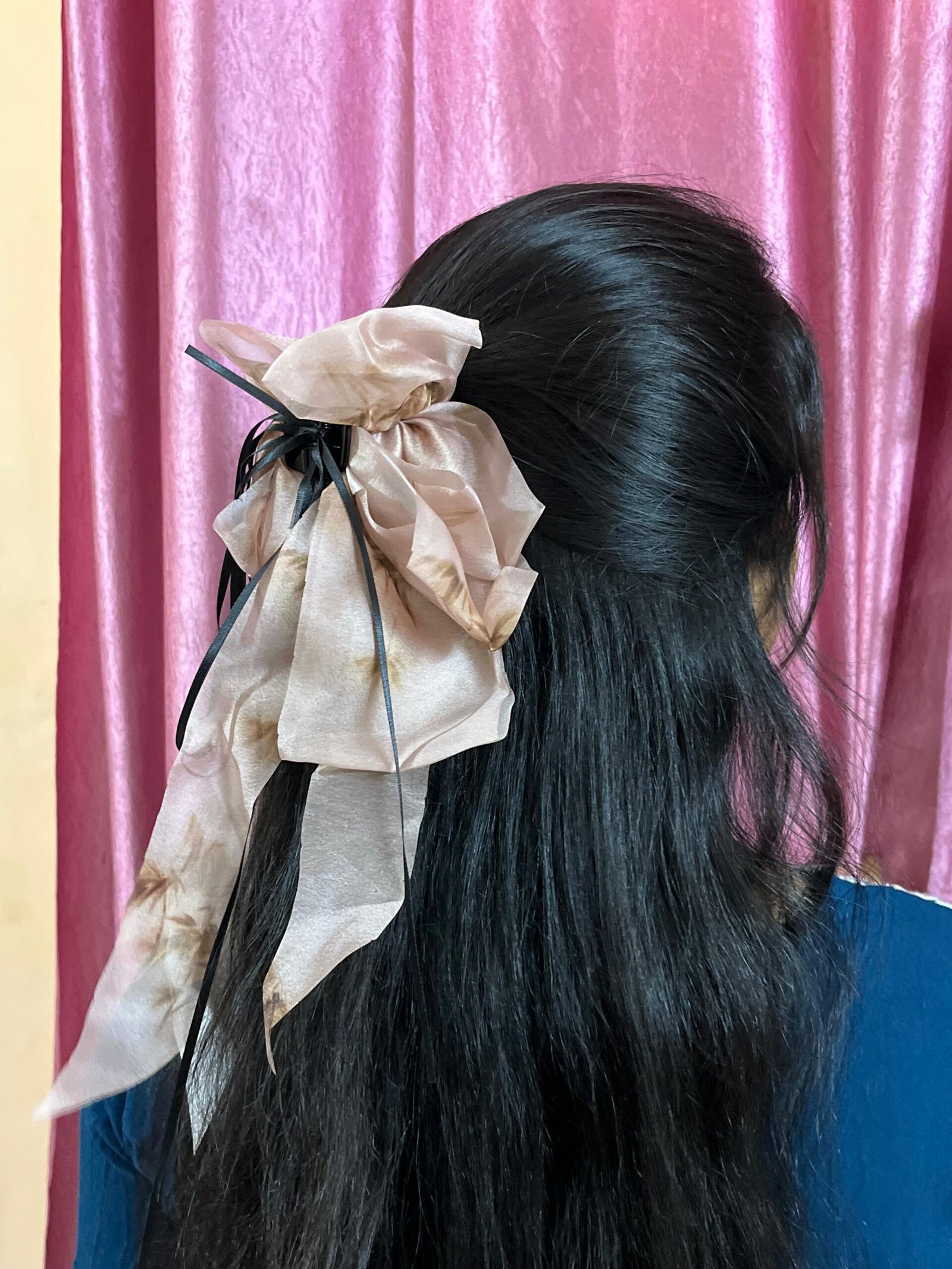 Floral Print Ruffled Bow Hair Clip - Image 15