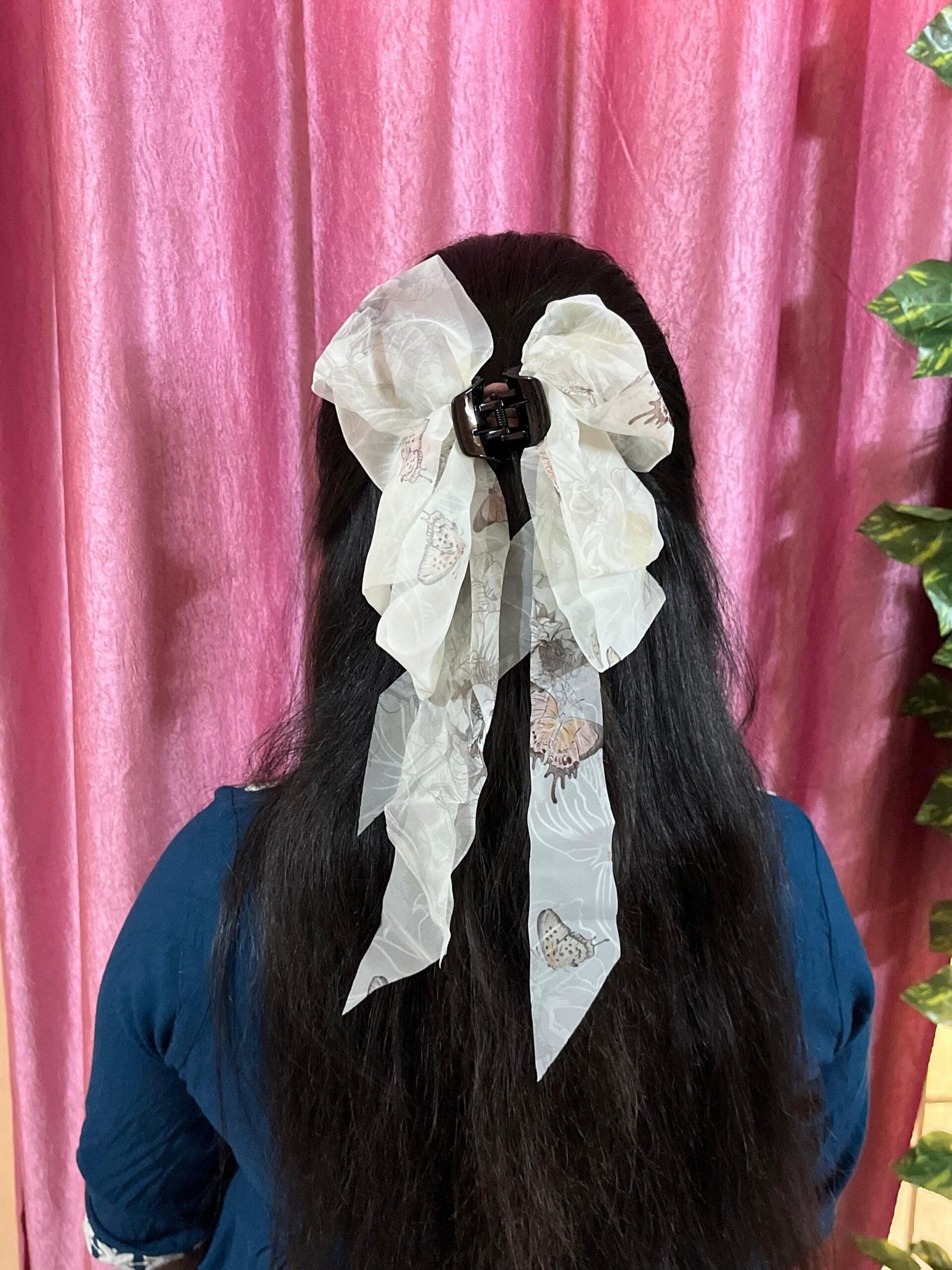 Floral Print Ruffled Bow Hair Clip - Image 20