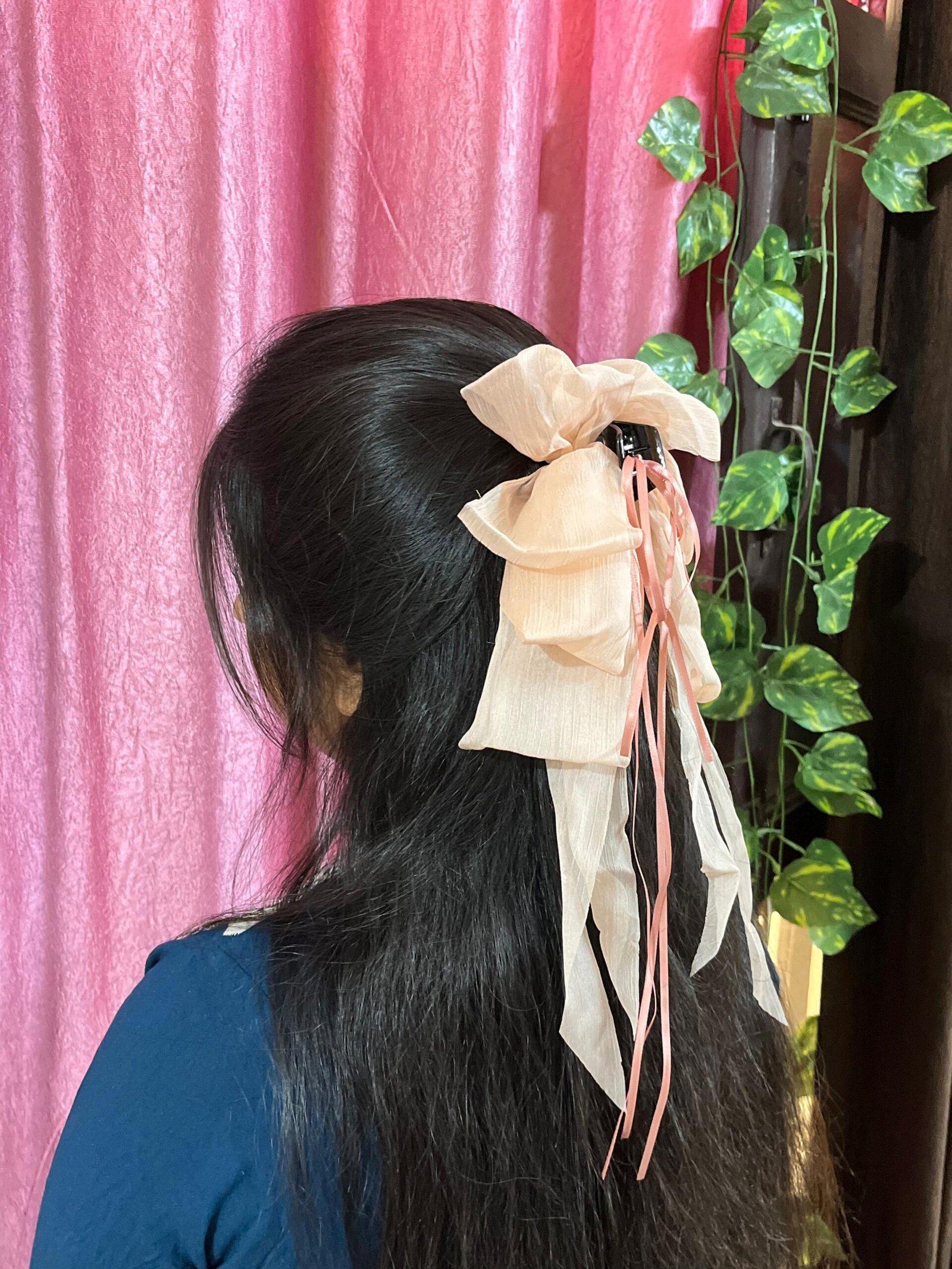 Floral Print Ruffled Bow Hair Clip - Image 22