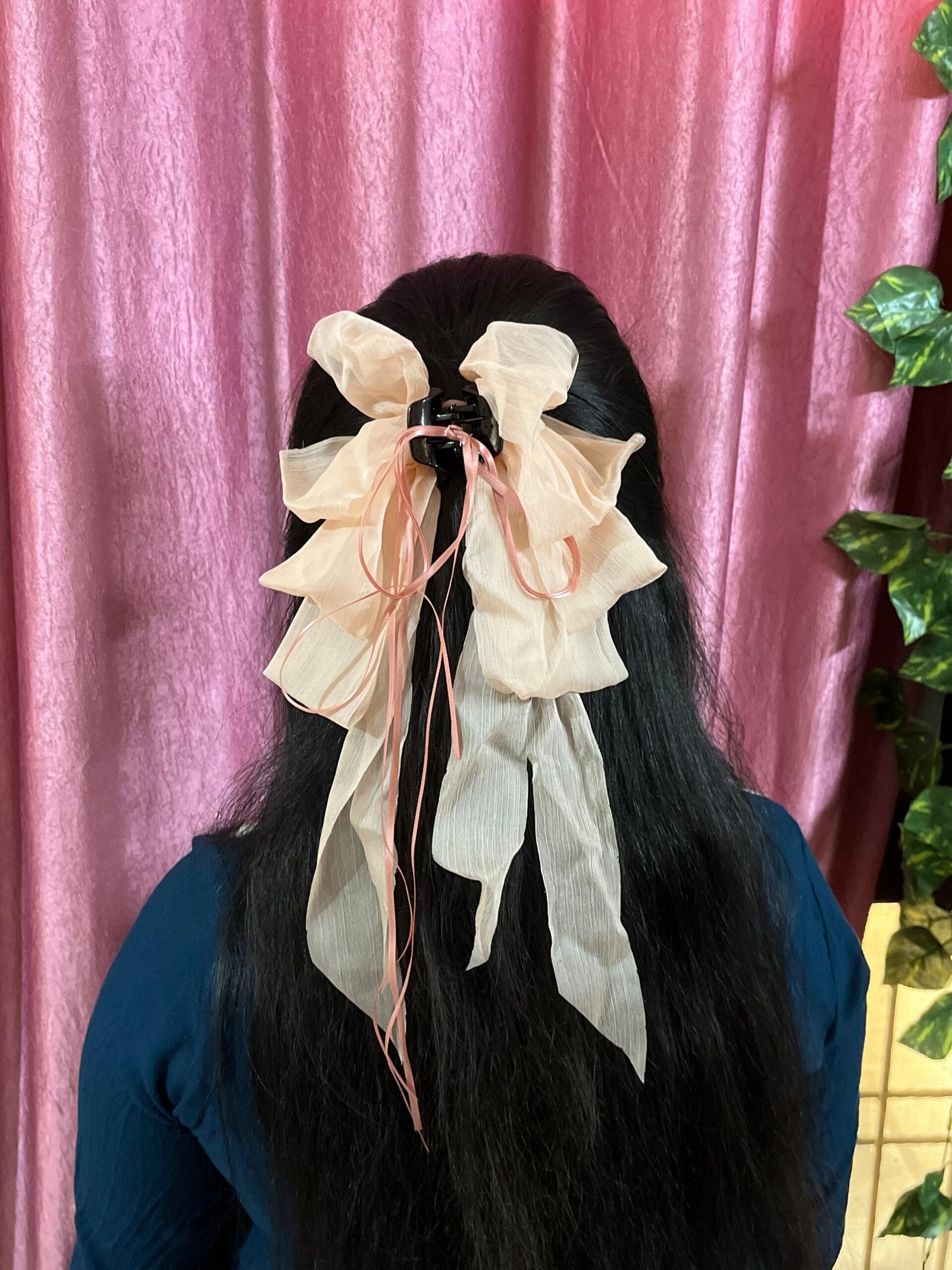 Floral Print Ruffled Bow Hair Clip - Image 23