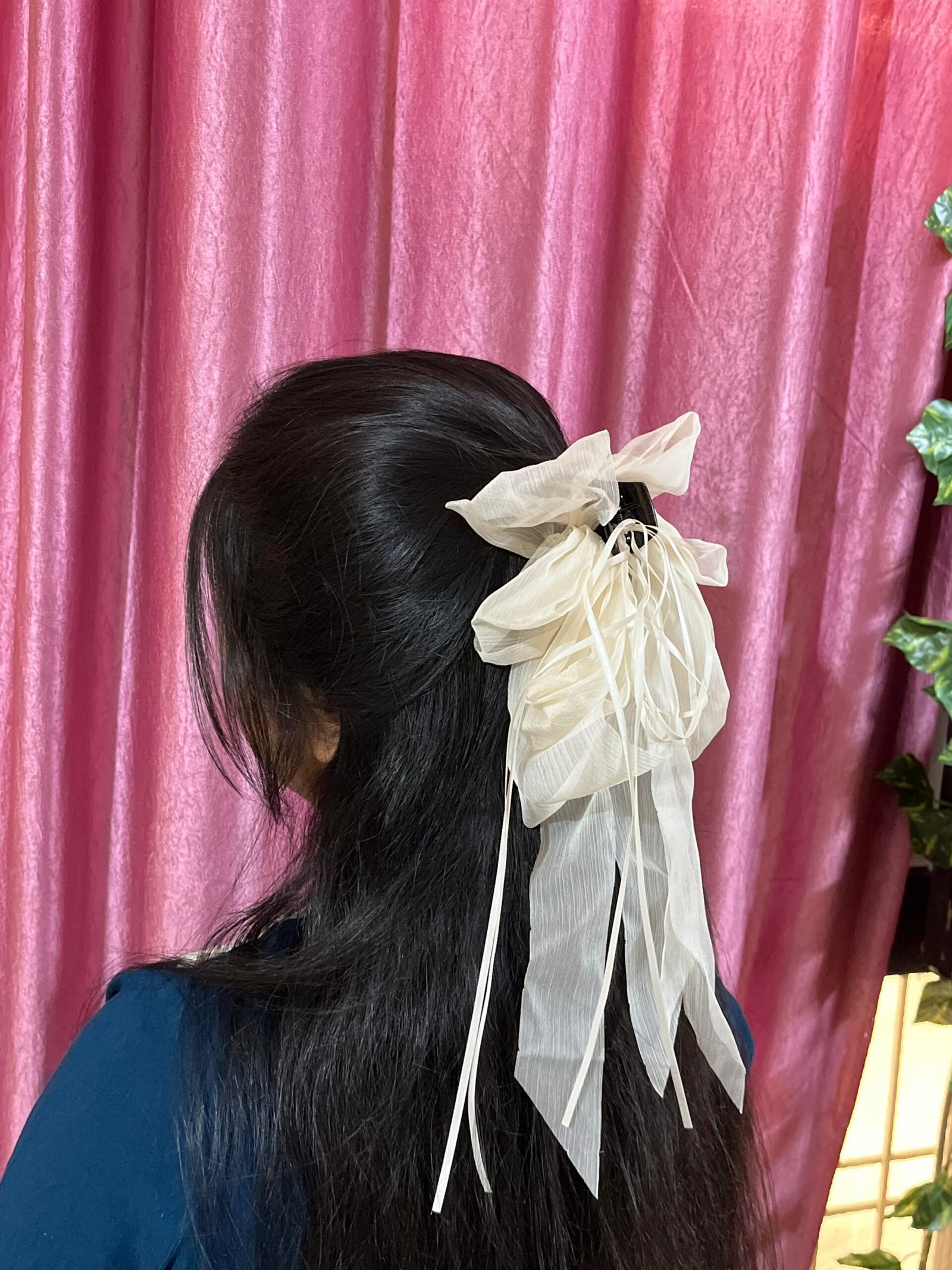 Floral Print Ruffled Bow Hair Clip - Image 25