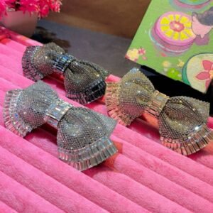 Crystal Rhinestone Bow Hair Clip, 8 cm