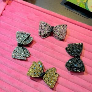 Crystal Beaded Bow Hair Clip