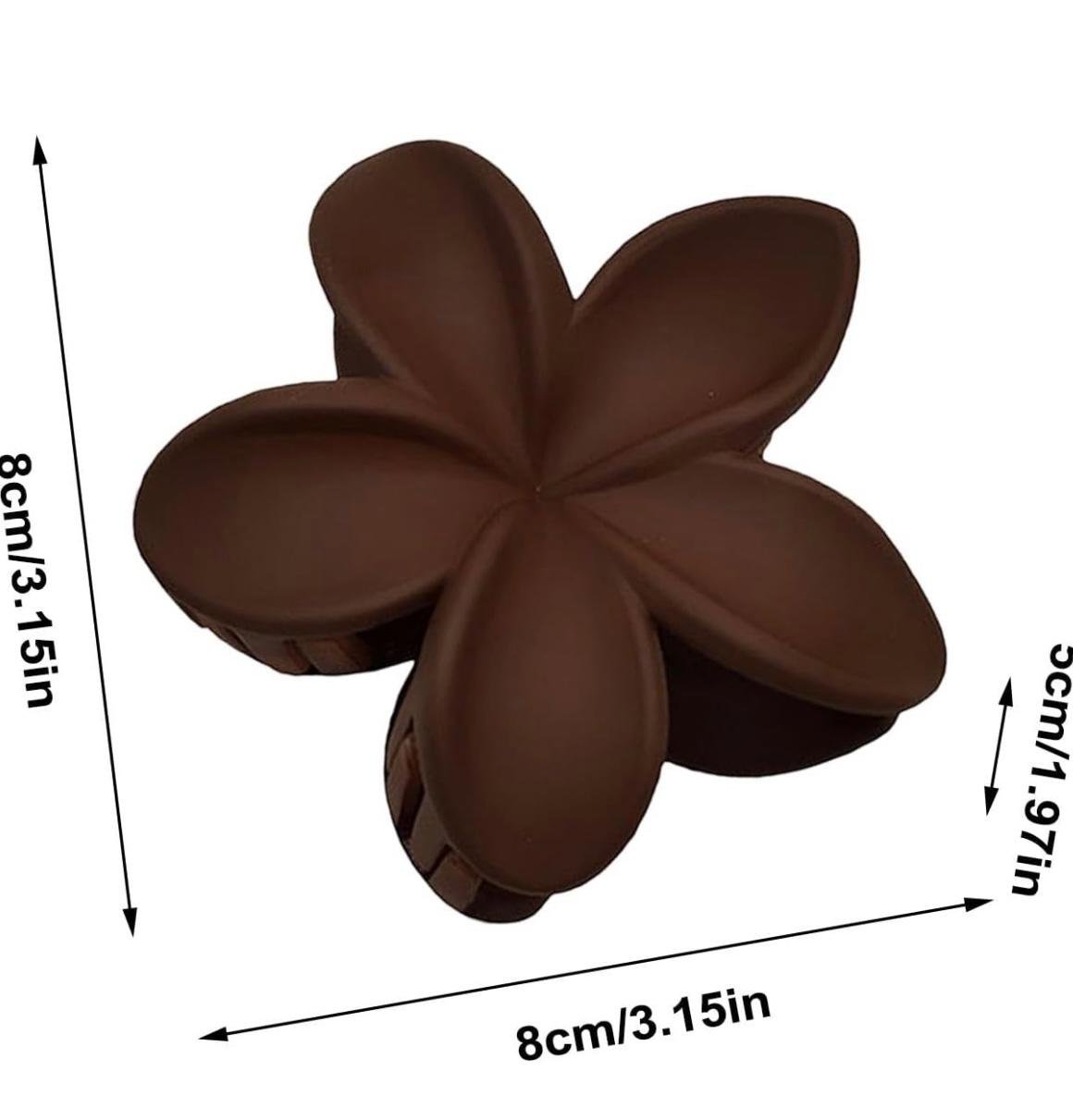 Floral Hair Claw Clutch, Plumeria Design, Color of 6 Velvet Finish Clutch - Image 13