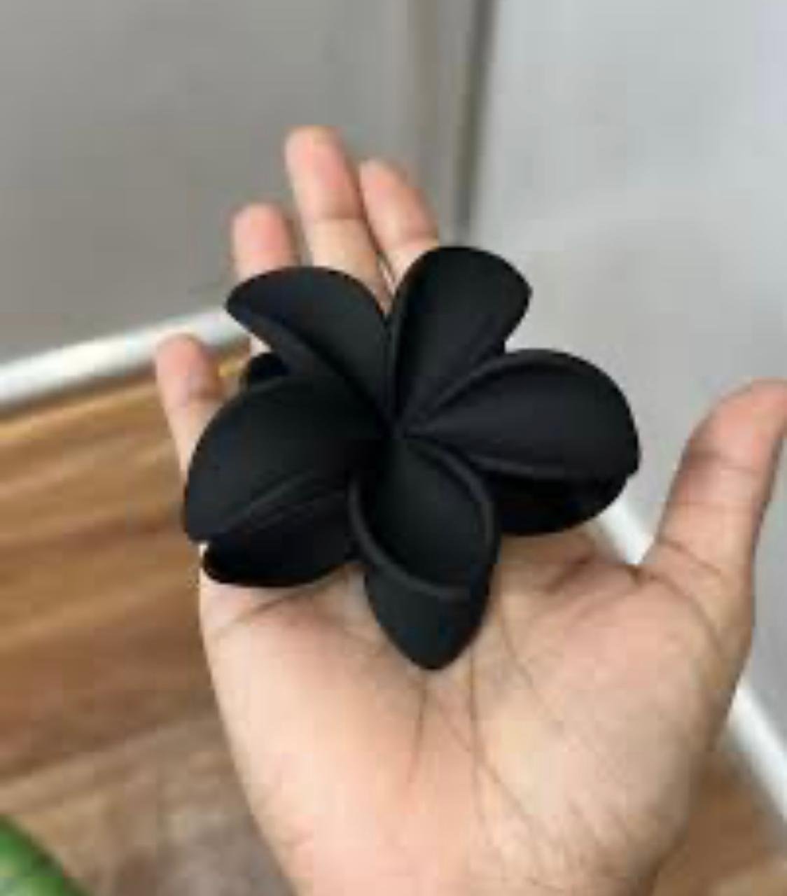 Floral Hair Claw Clutch, Plumeria Design, Color of 6 Velvet Finish Clutch - Image 12