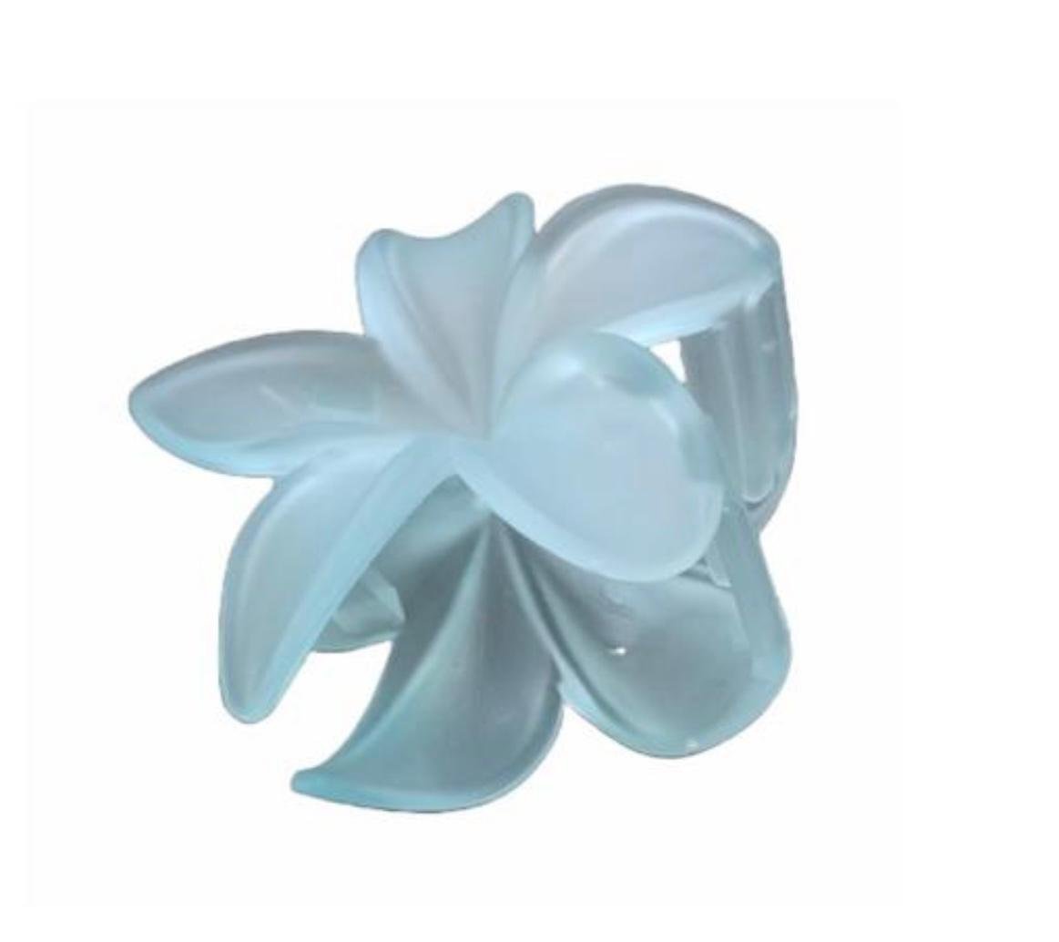 Floral Hair Claw Clutch, Plumeria Design, Color of 6 Velvet Finish Clutch - Image 2