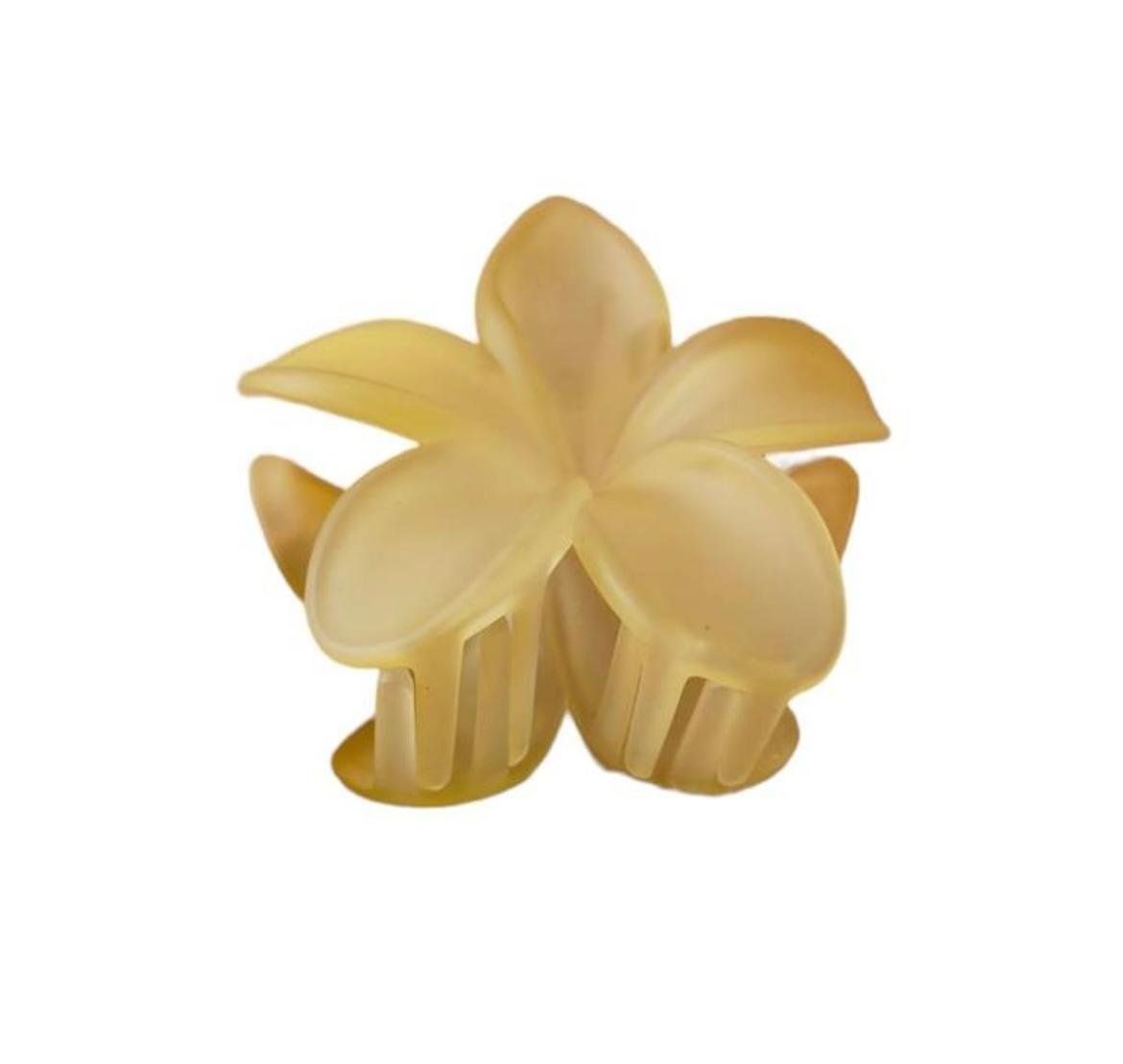 Floral Hair Claw Clutch, Plumeria Design, Color of 6 Velvet Finish Clutch - Image 4