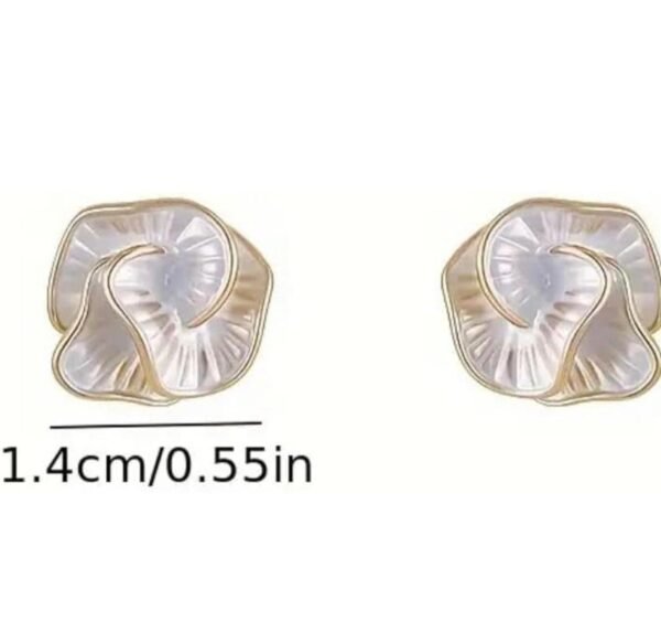 Elegant Black Rose Stud Earrings, (2 Color) - Image 8