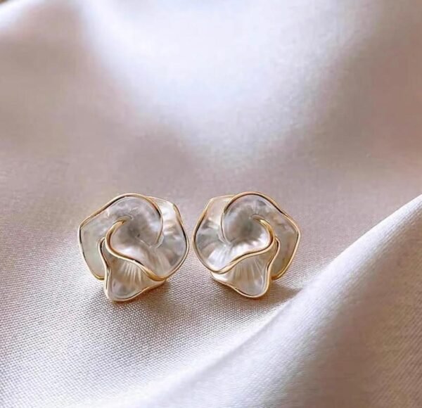 Elegant Black Rose Stud Earrings, (2 Color) - Image 6